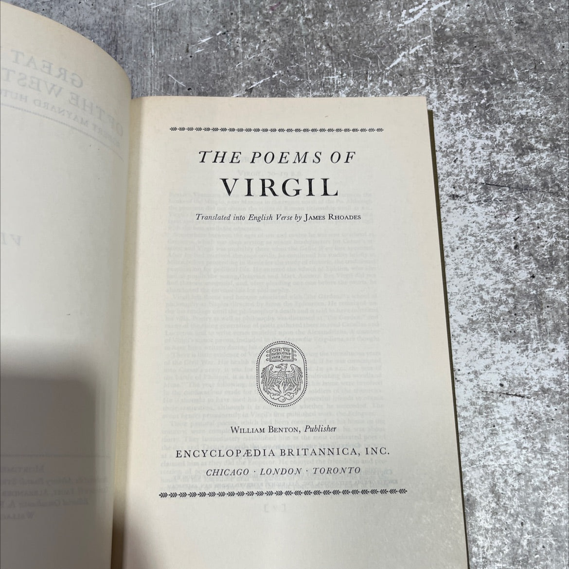 the poems of virgil book, by james rhoades, 1952 Hardcover image 2