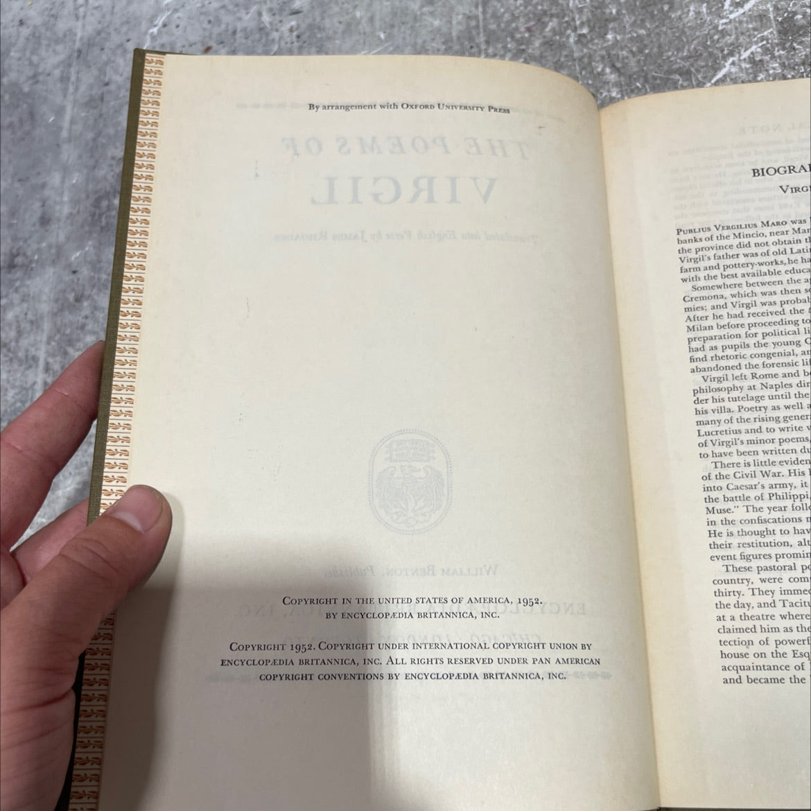 the poems of virgil book, by james rhoades, 1952 Hardcover image 3