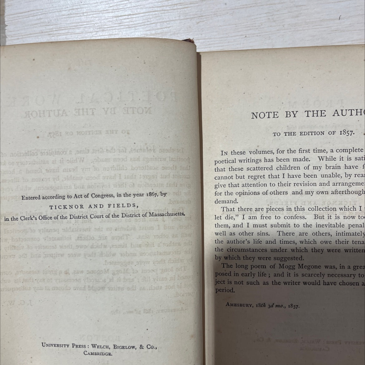 the poetical works of john greenleaf whittier complete edition book, by john greenleaf whittier, 1868 Hardcover, Antique image 3