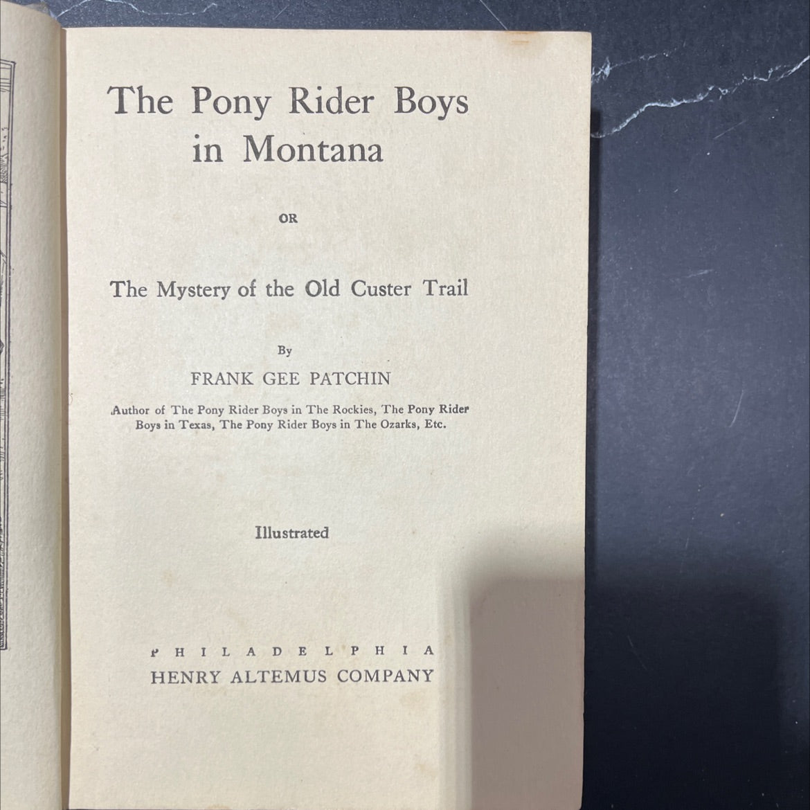 the pony rider boys in montana or the mystery of the old custer trail book, by frank gee patchin, 1910 Hardcover image 2
