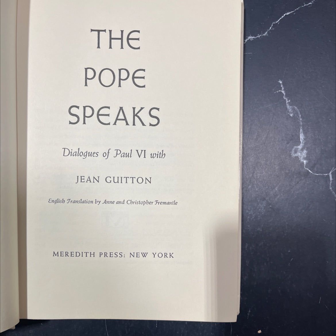 the pope speaks dialogues of paul vi with jean guitton book, by paul vi, 1968 Hardcover image 2