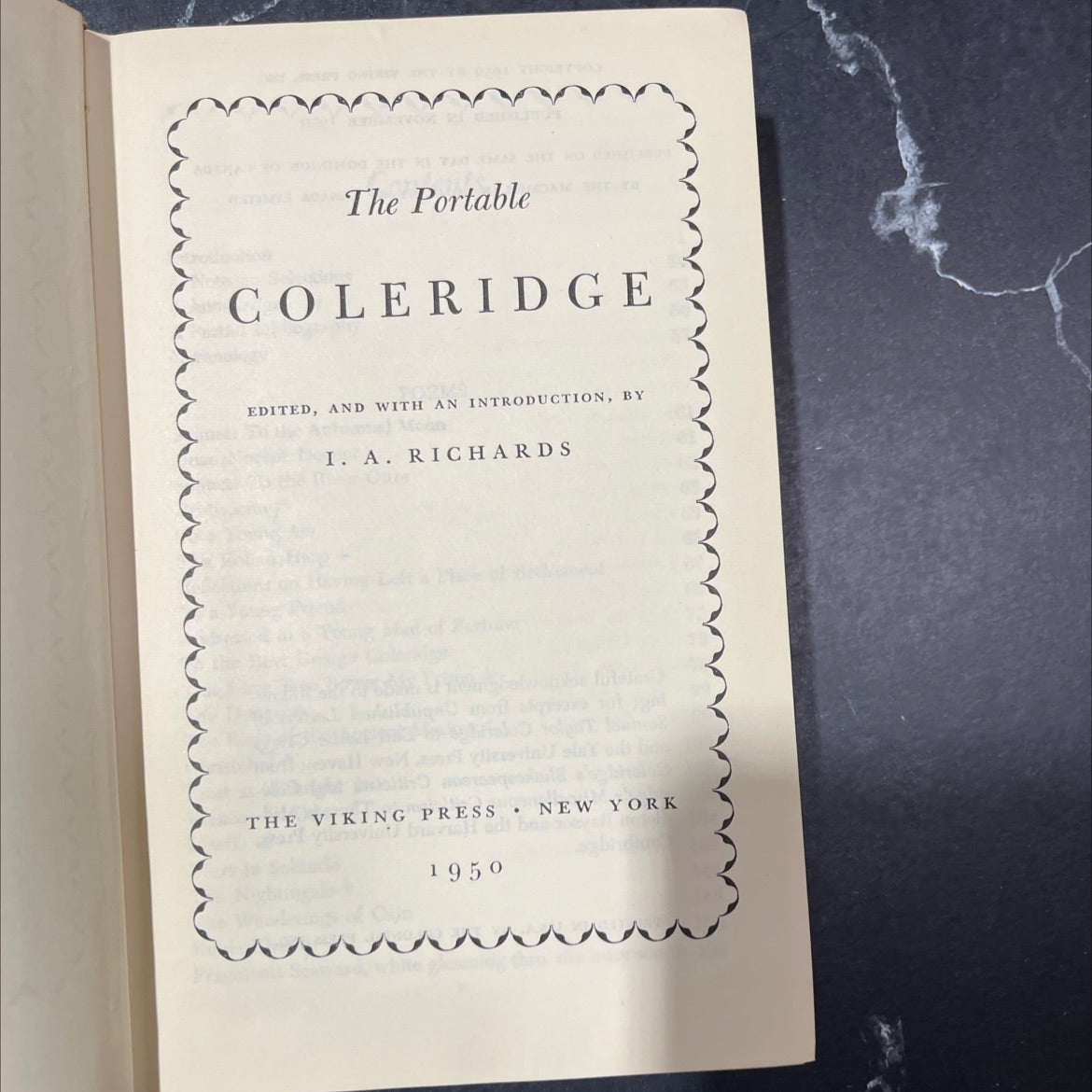 the portable coleridge book, by samuel taylor coleridge, 1950 Hardcover image 2