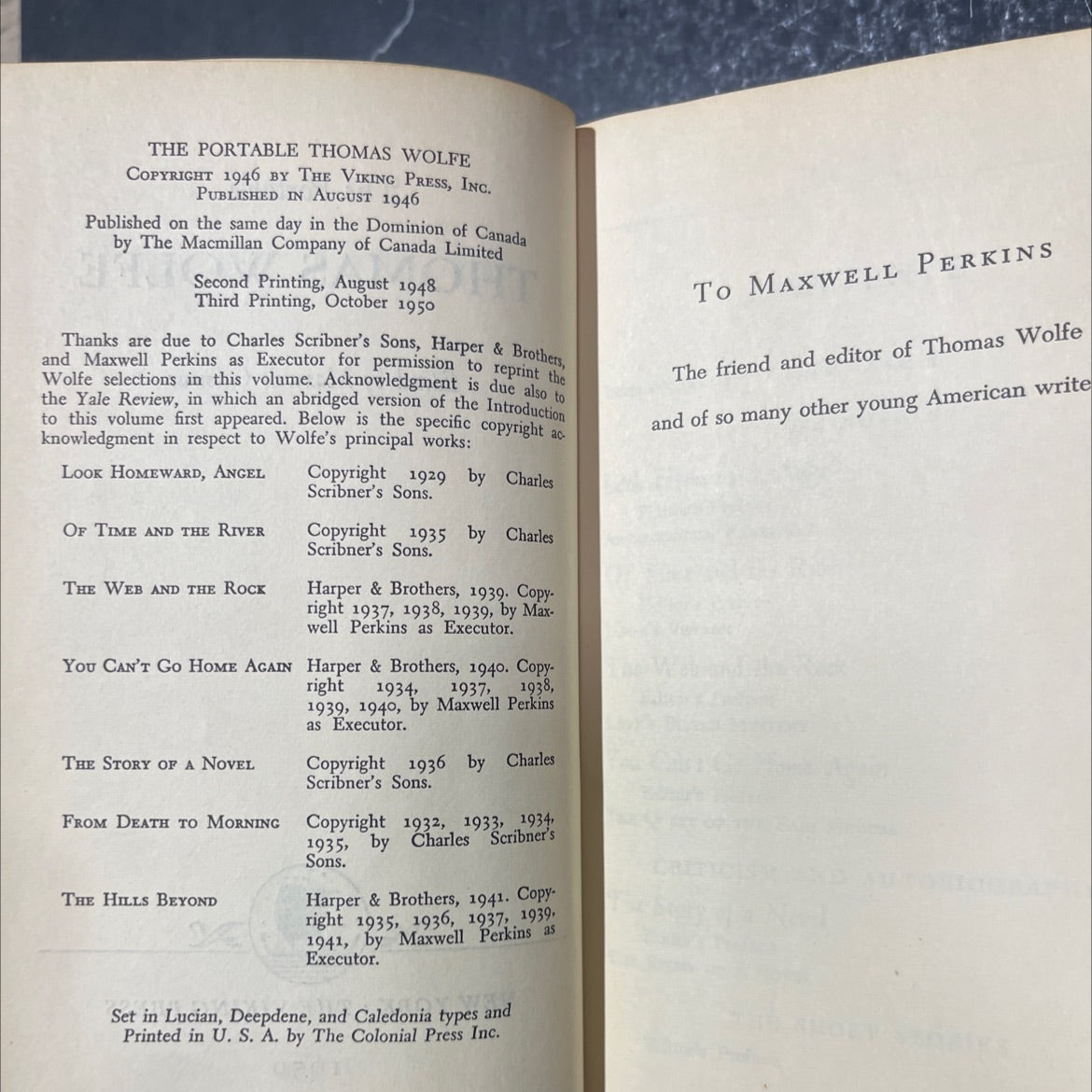 the portable thomas wolfe book, by thomas wolfe, 1950 Hardcover image 3