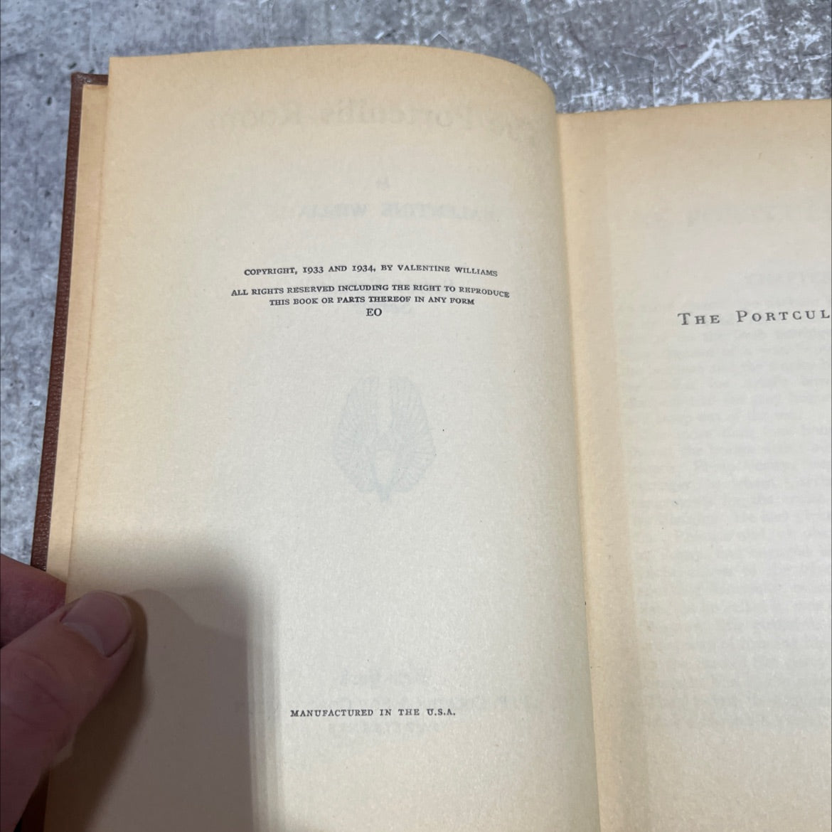 the portcullis room book, by valentine williams, 1934 Hardcover image 3