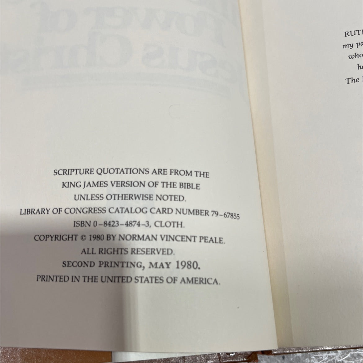 the positive power of jesus christ book, by norman vincent peale, 1980 Hardcover image 3