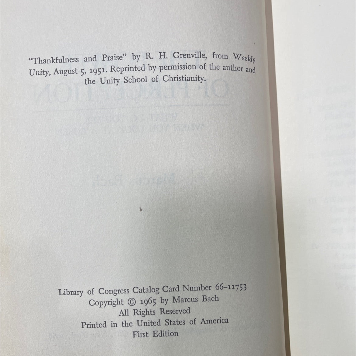 the power of perception what do you see when you look at a rose book, by Marcus Bach, 1966 Hardcover image 3