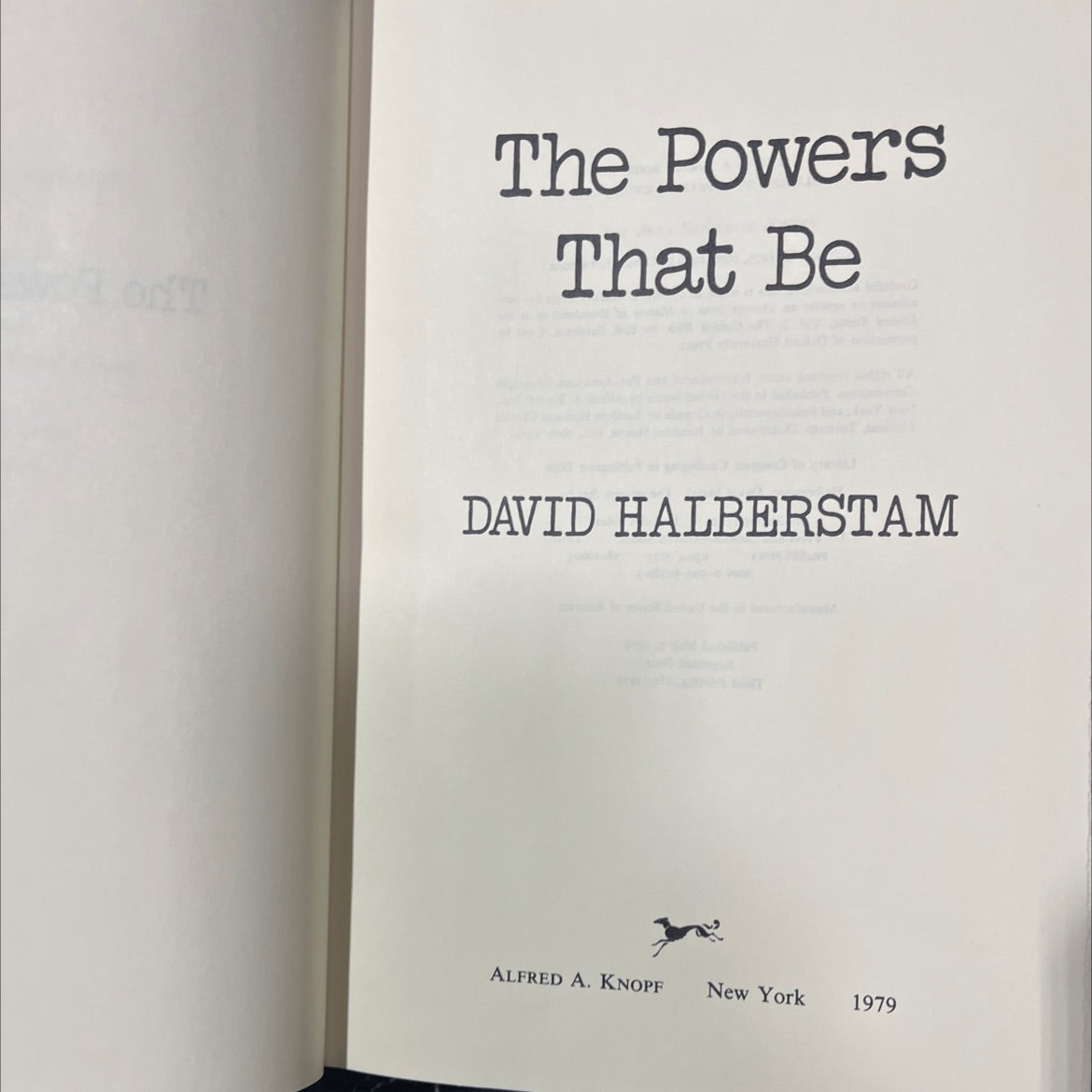 the powers that be book, by David Halberstam, 1979 Hardcover image 2