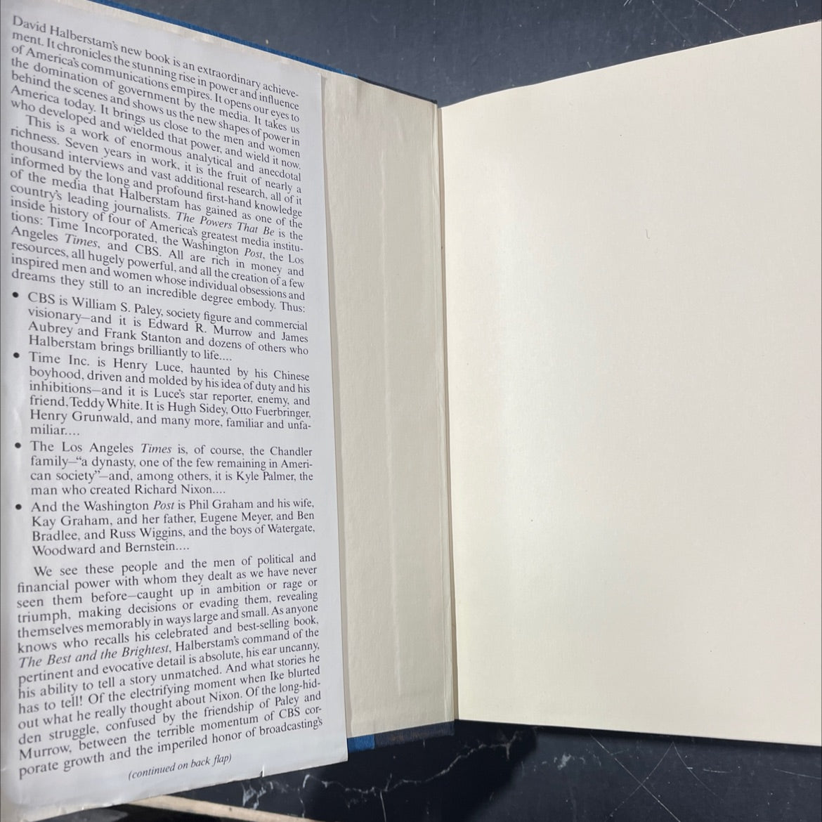 the powers that be book, by David Halberstam, 1979 Hardcover image 4