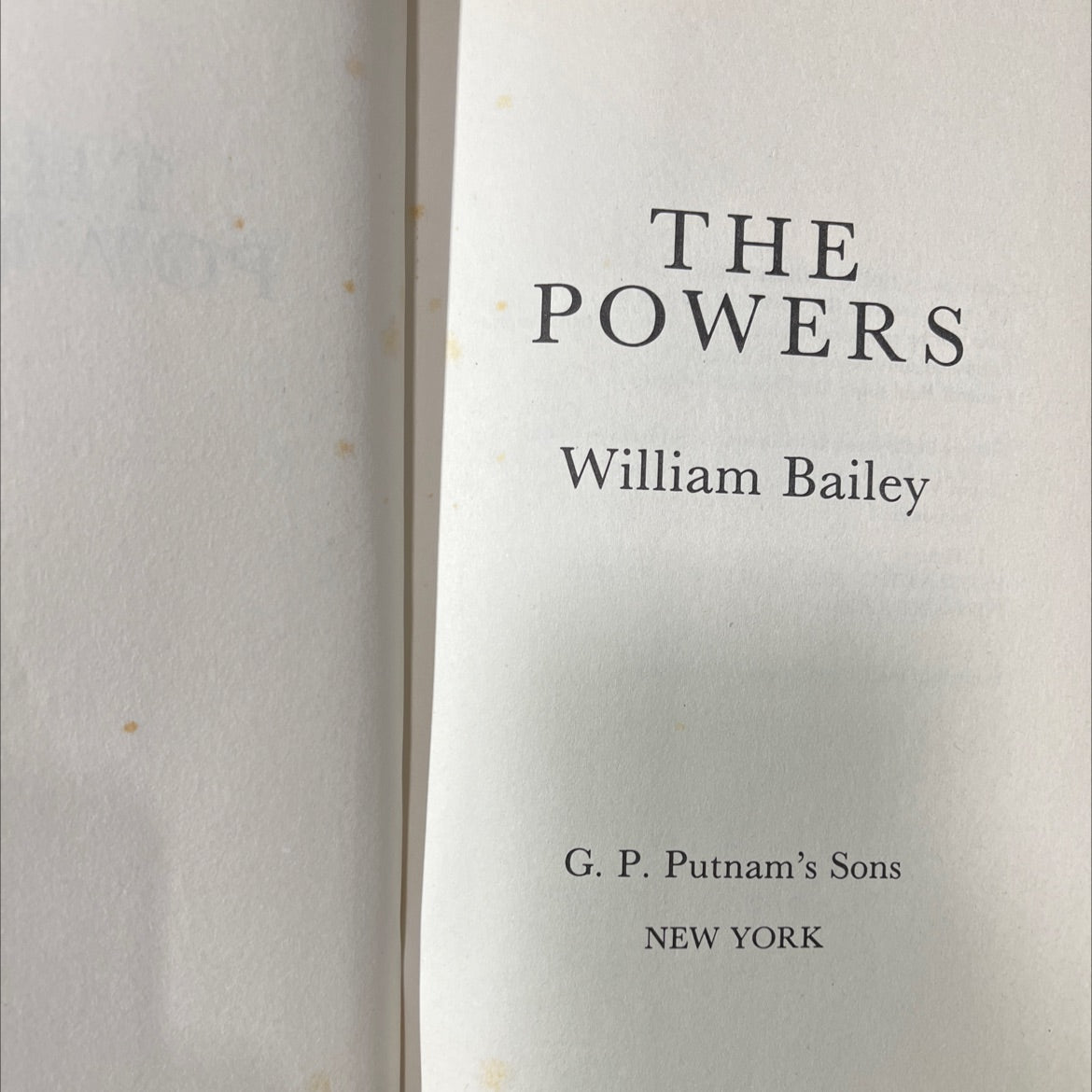 the powers book, by William Bailey, 1982 Hardcover image 2