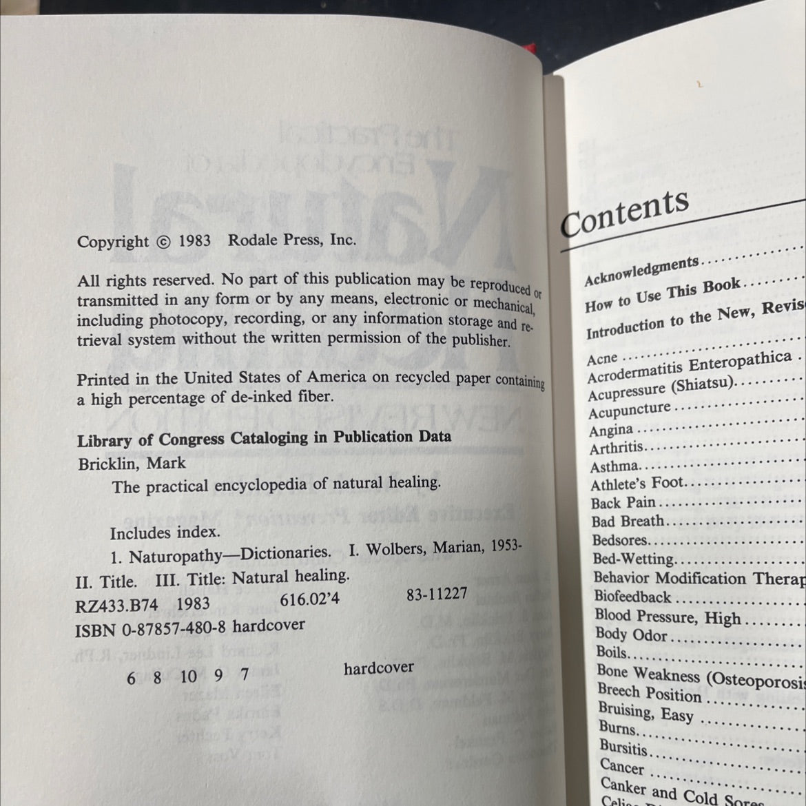 the practical encyclopedia of natural healing book, by Mark Bricklin, 1983 Hardcover image 3