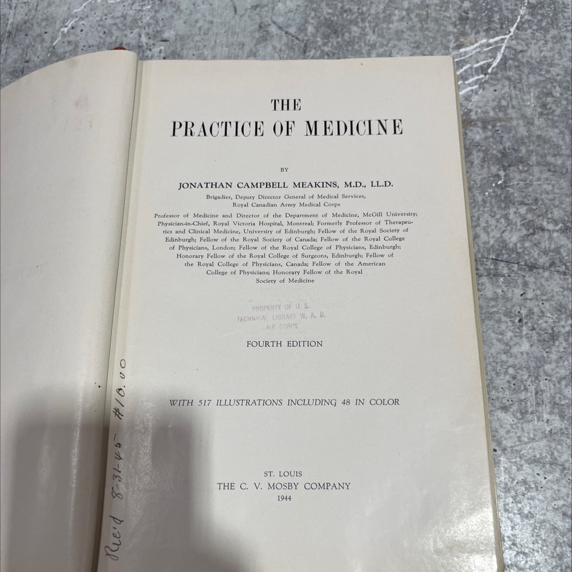 the practice of medicine book, by jonathan campbell meakins, 1944 Hardcover image 2