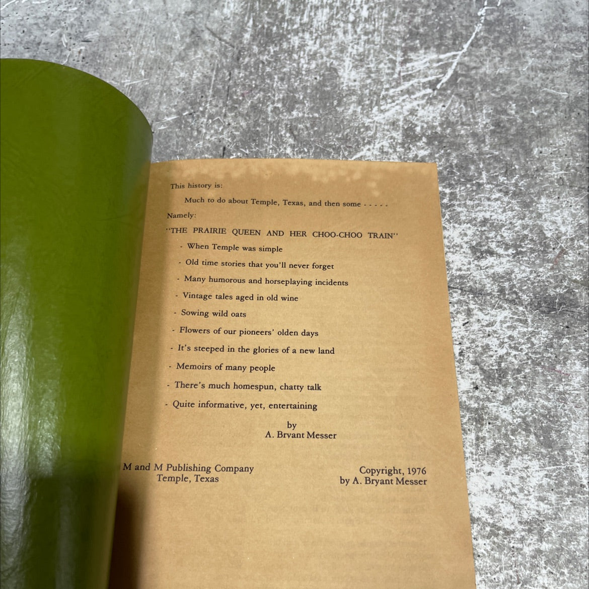 the prairie queen and her choo-choo train book, by A. Bryant Messer, 1976 Paperback image 2