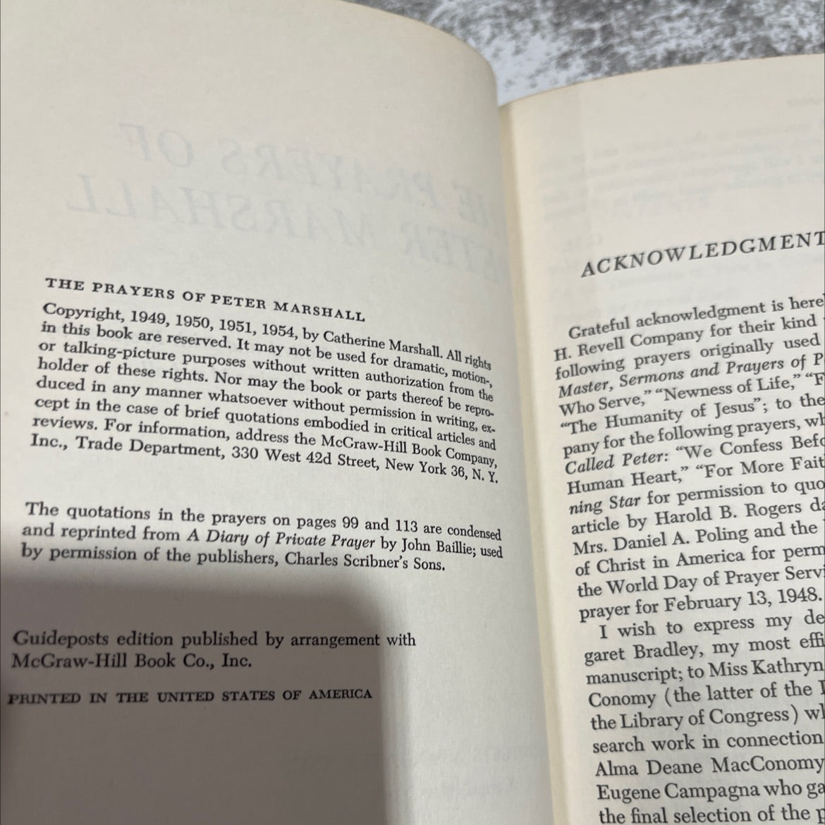 the prayers of peter marshall book, by catherine marshall, 1954 Hardcover image 3