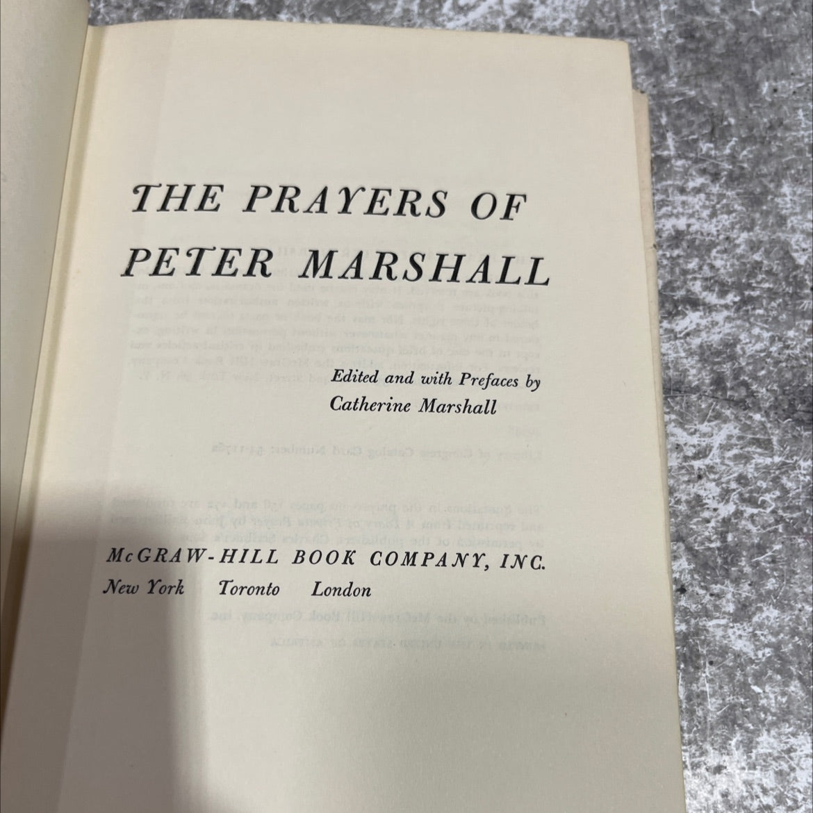 the prayers of peter marshall book, by catherine marshall, 1954 Hardcover image 2
