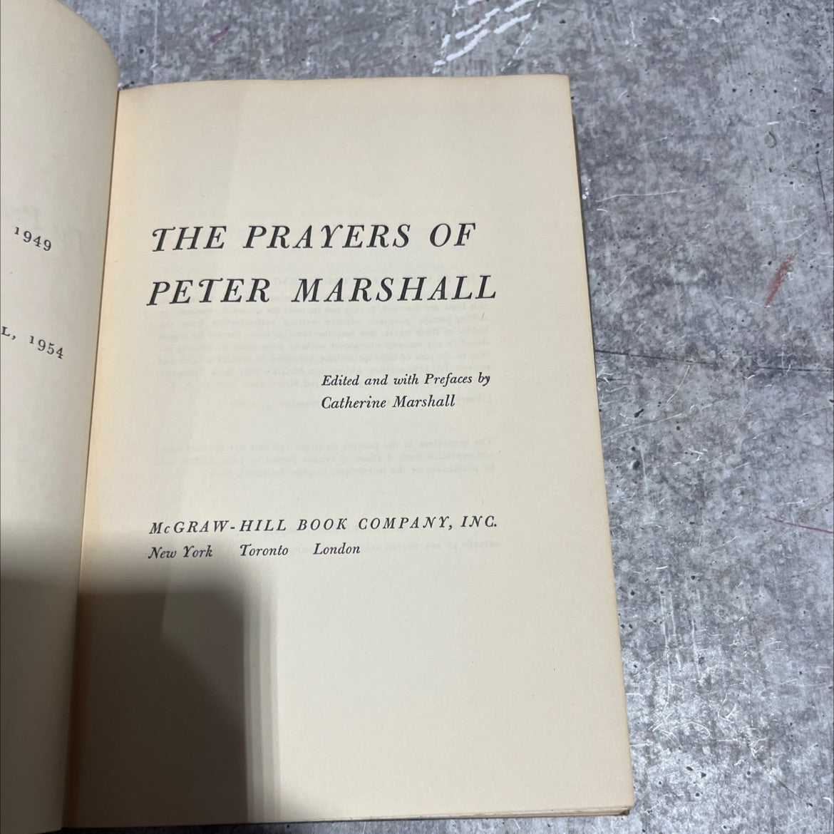 the prayers of peter marshall book, by catherine marshall, 1954 Hardcover image 2