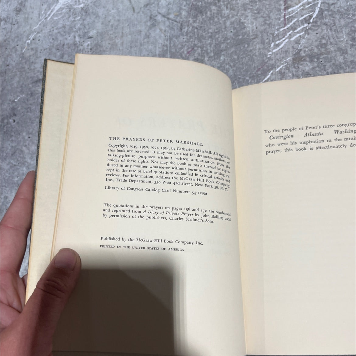 the prayers of peter marshall book, by catherine marshall, 1954 Hardcover image 3