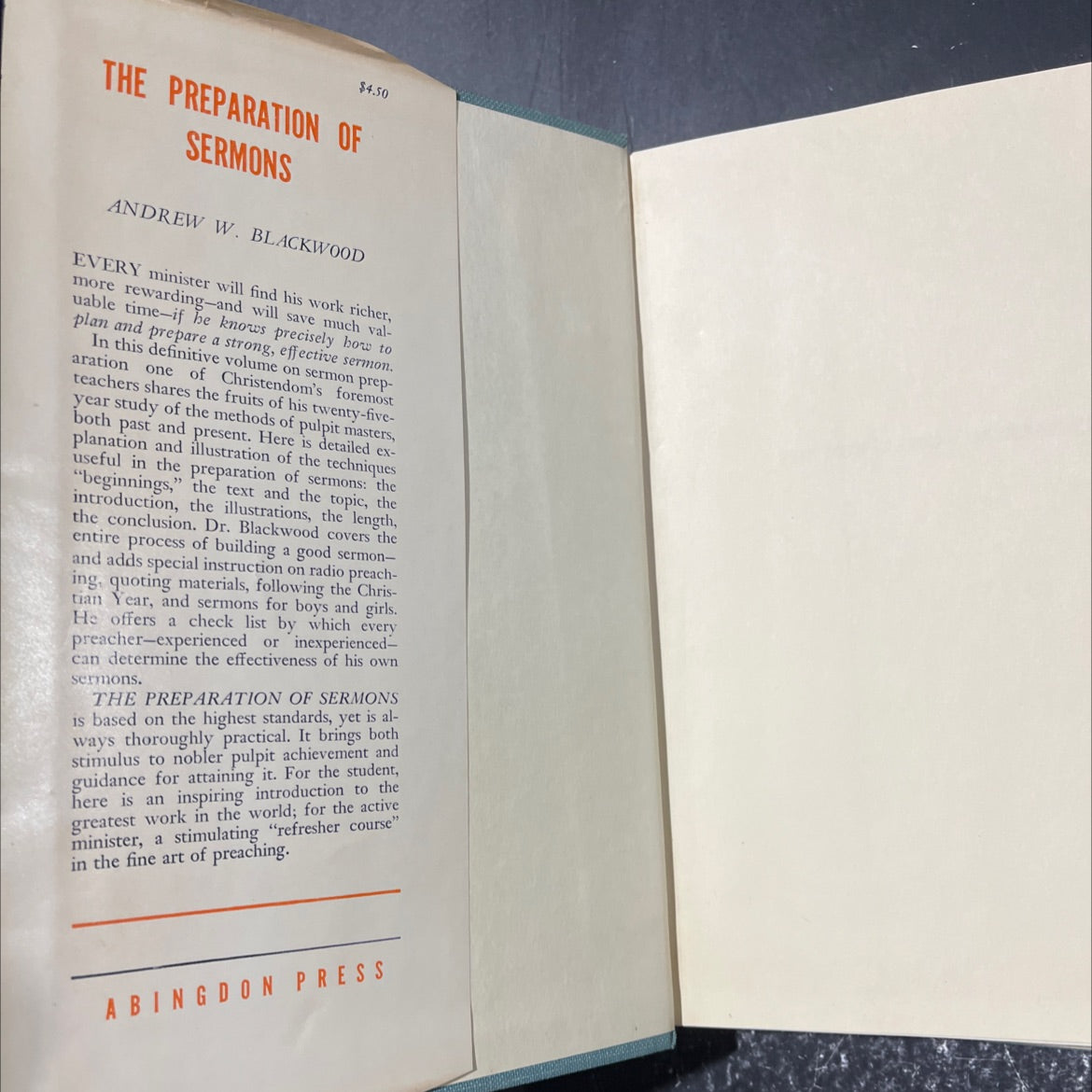 the preparation of sermons book, by andrew watterson blackwood, 1948 Hardcover image 4