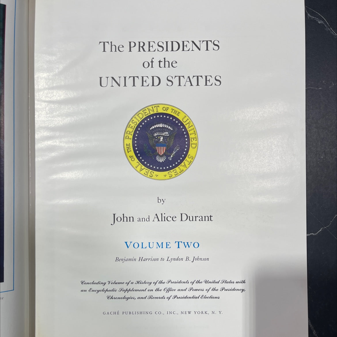 the presidents of the united states resident of the al of the book, by John and Alice Durant, 1966 Leather image 2