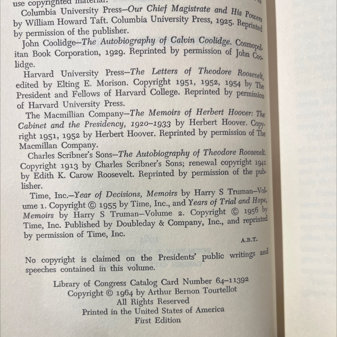 the presidents on the presidency book, by arthur bernon tourtellot, 1964 Hardcover image 3