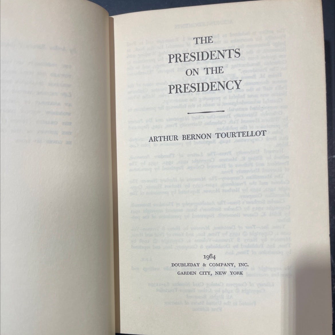 the presidents on the presidency book, by arthur bernon tourtellot, 1964 Hardcover image 2