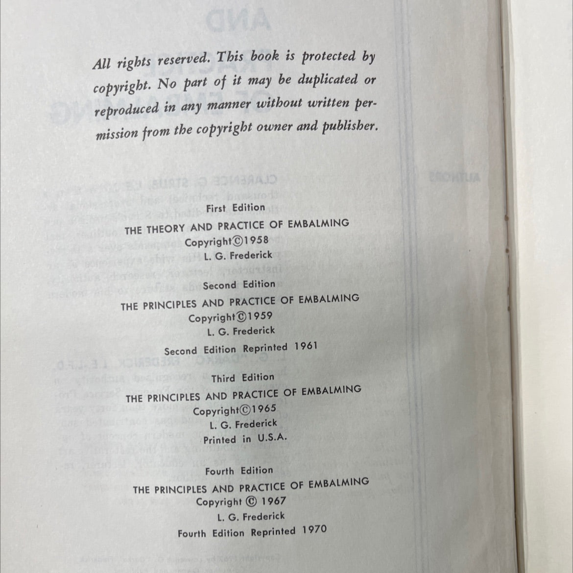 the principles and practice of embalming book, by clarence g. strub, l.e. and l. g. \"darko\" frederick, l.e.-l.f.d., image 3