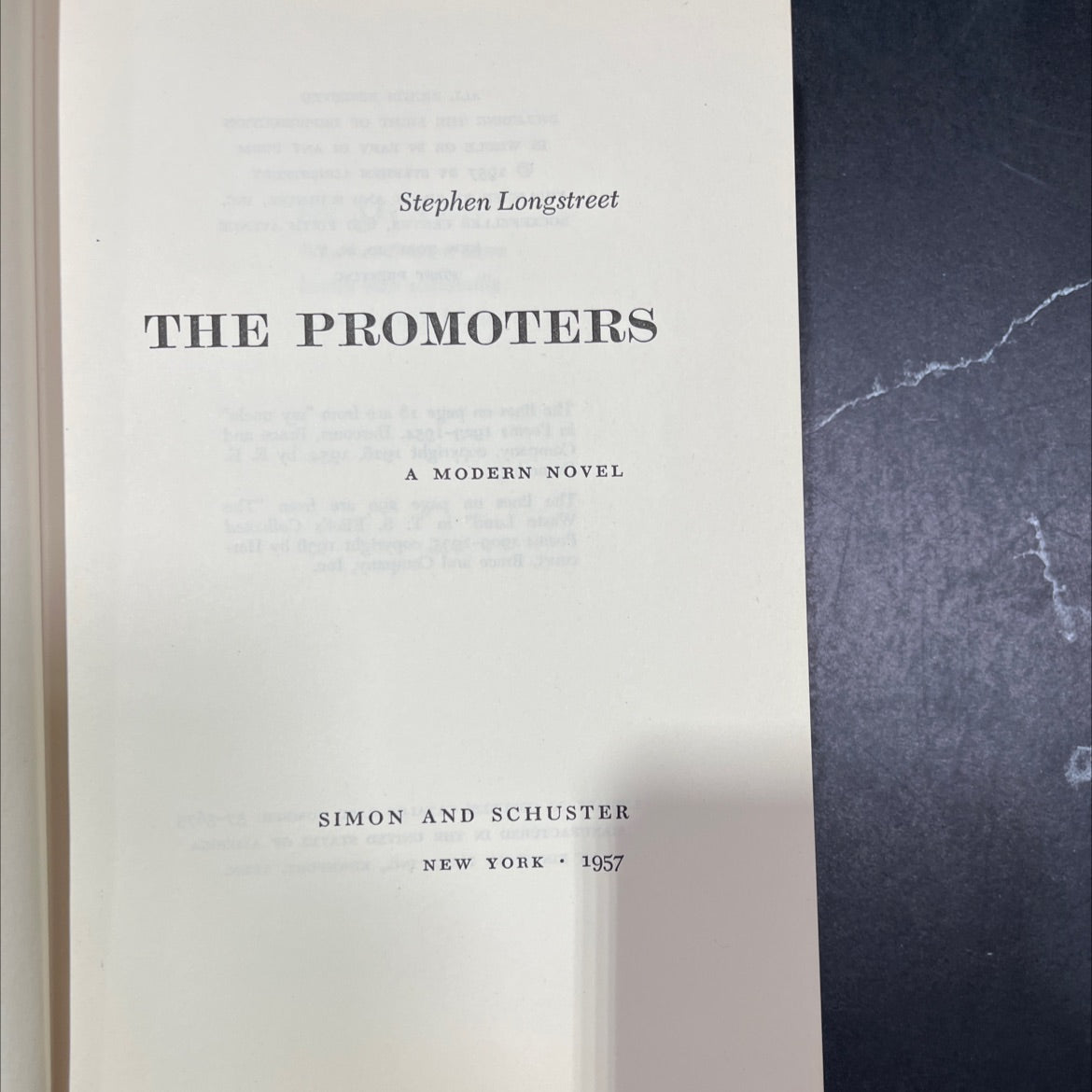 the promoters book, by stephen longstreet, 1957 Hardcover image 2
