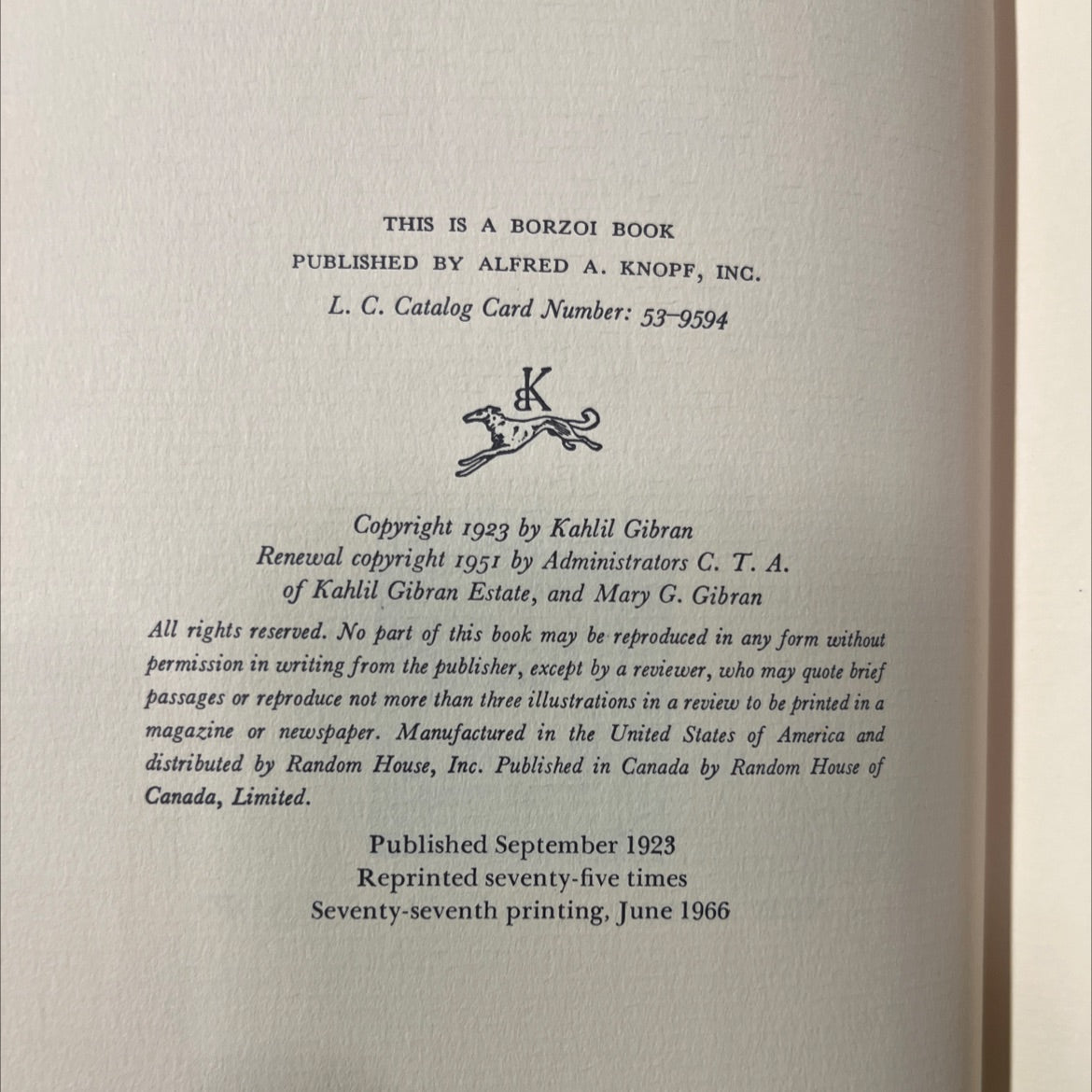 the prophet book, by Kahlil Gibran, 1966 Hardcover image 3