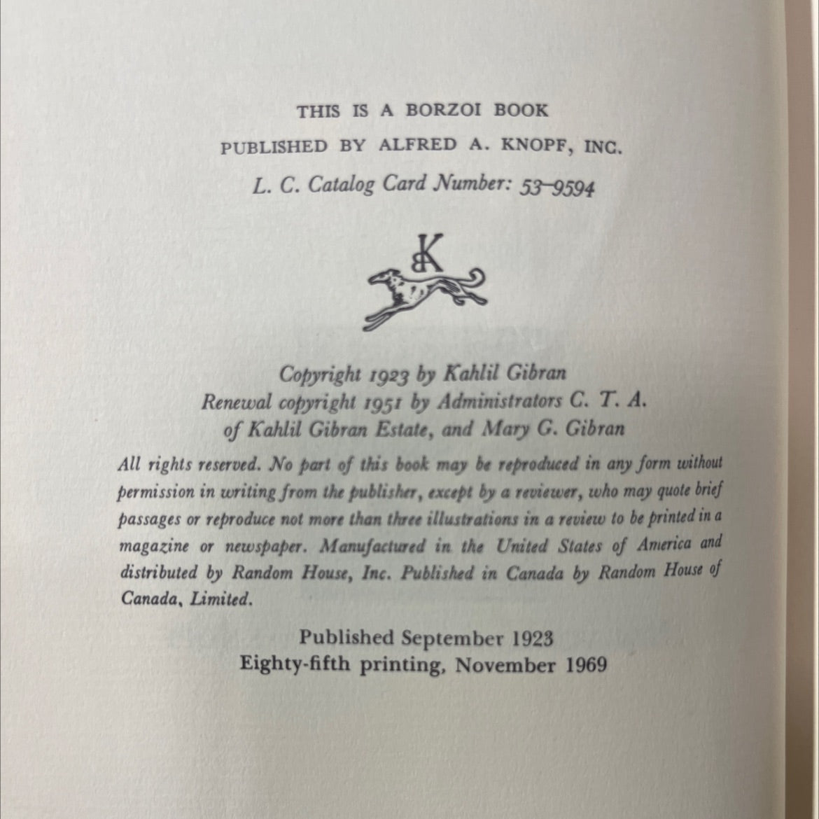 the prophet book, by Kahlil Gibran, 1969 Hardcover image 3