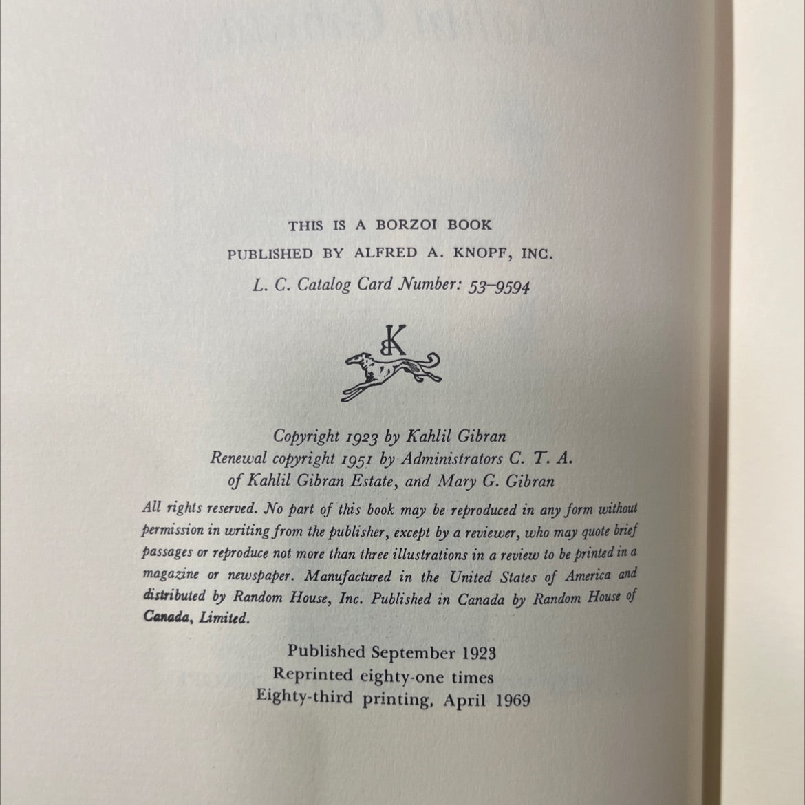 the prophet book, by Kahlil Gibran, 1969 Hardcover image 3