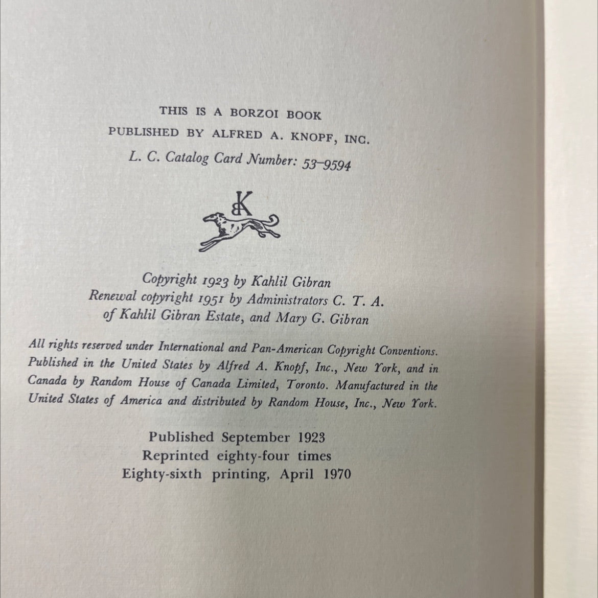 the prophet book, by Kahlil Gibran, 1970 Hardcover image 3