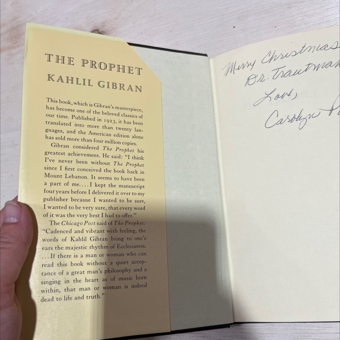 the prophet book, by Kahlil Gibran, 1988 Hardcover image 4