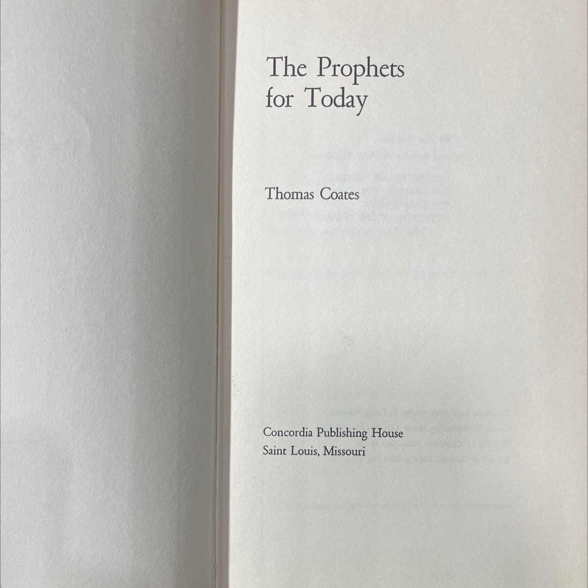 the prophets for today book, by thomas coates, 1965 Hardcover image 2