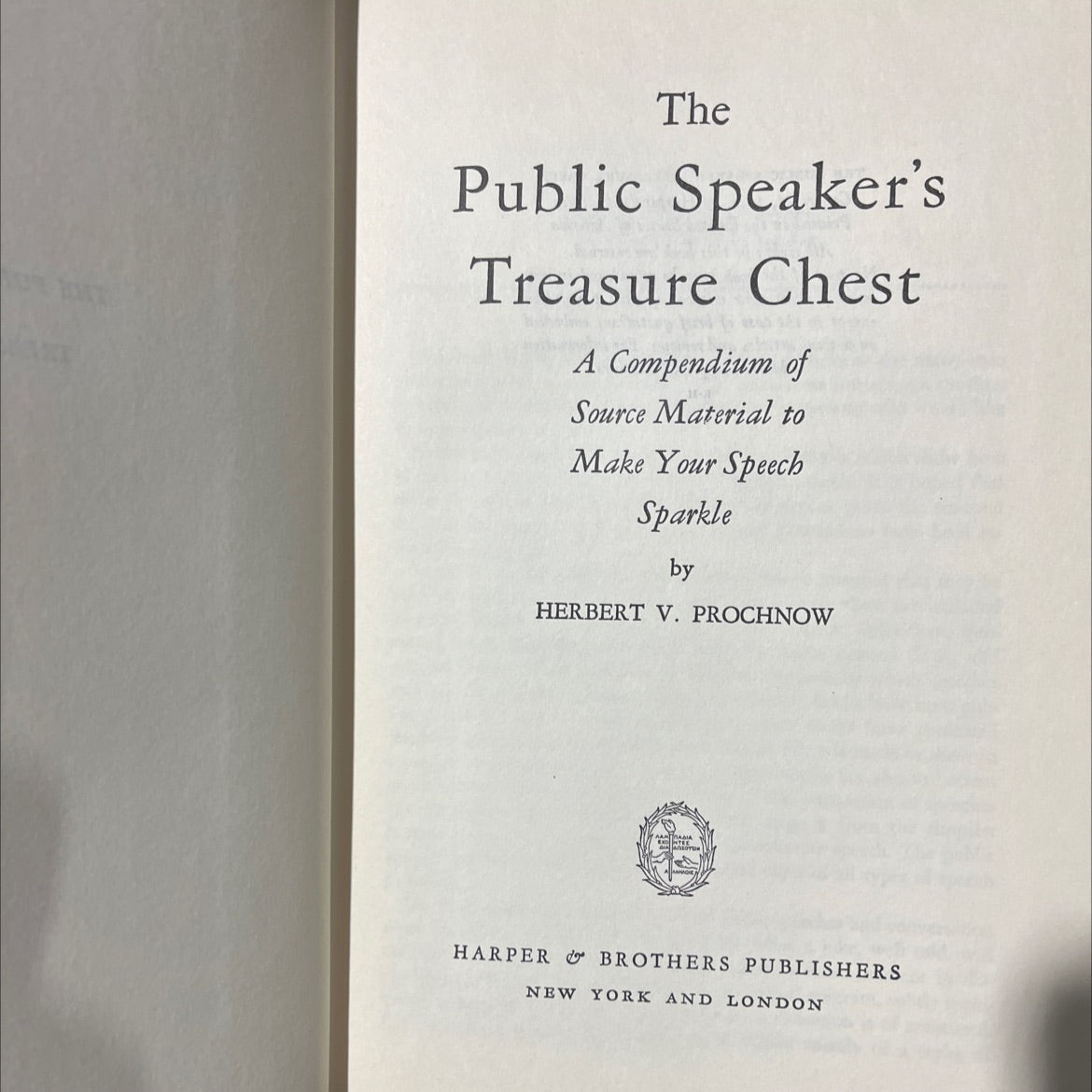 the public speaker's treasure chest book, by herbert v. prochnow, 1942 Hardcover image 2