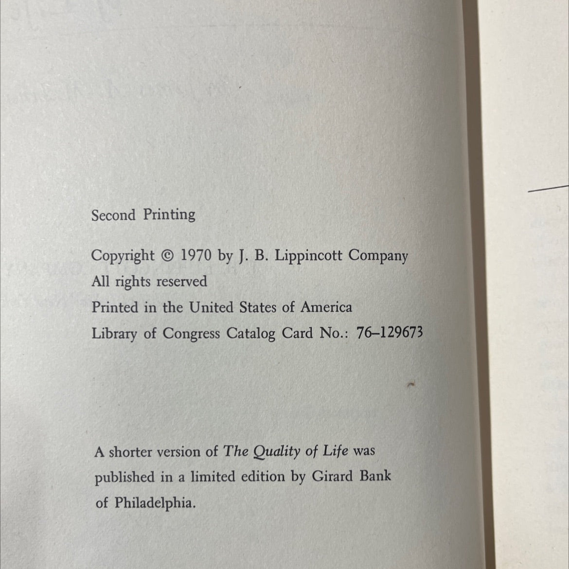 the quality of life book, by James A. Michener, 1970 Hardcover image 3