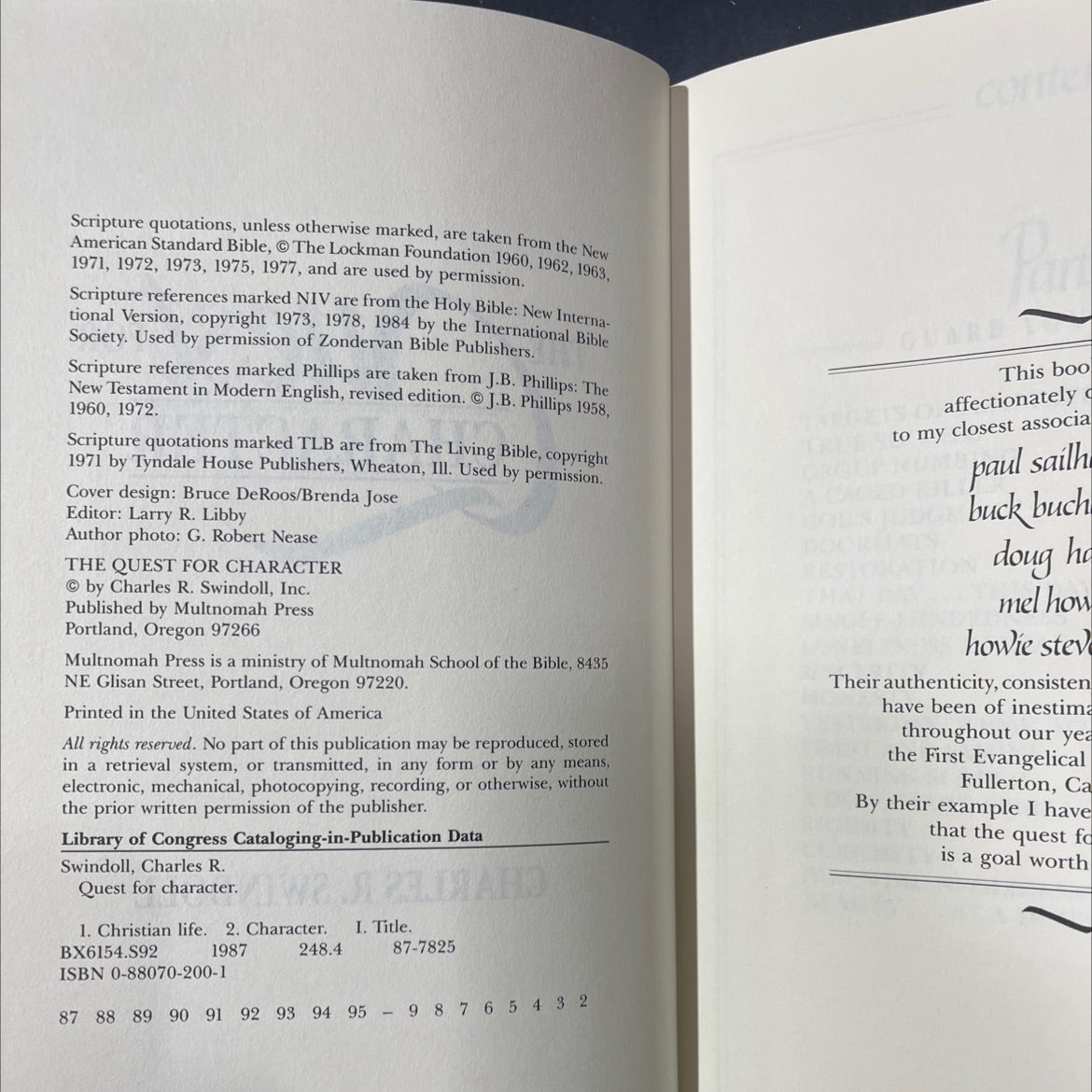 the quest for character book, by charles r. swindoll, 1987 Hardcover image 3
