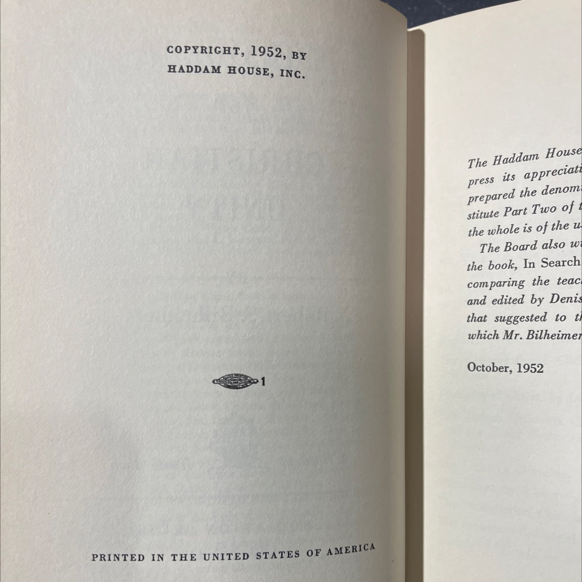the quest for christian unity book, by Robert S. Bilheimer, 1952 Hardcover image 3