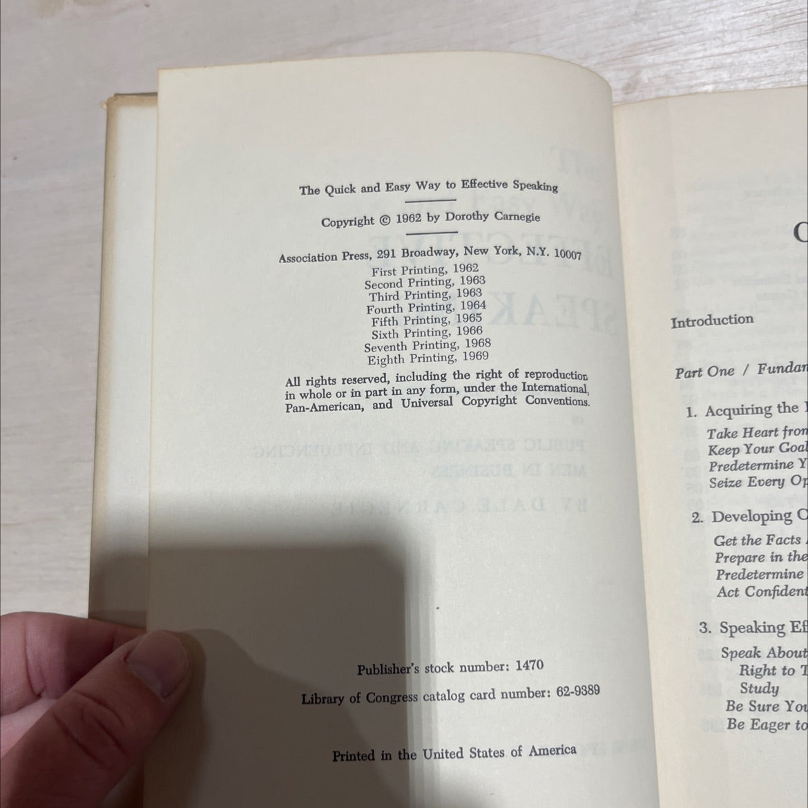 the quick and easy way to effective speaking book, by dorothy carnegie, 1969 Hardcover image 3