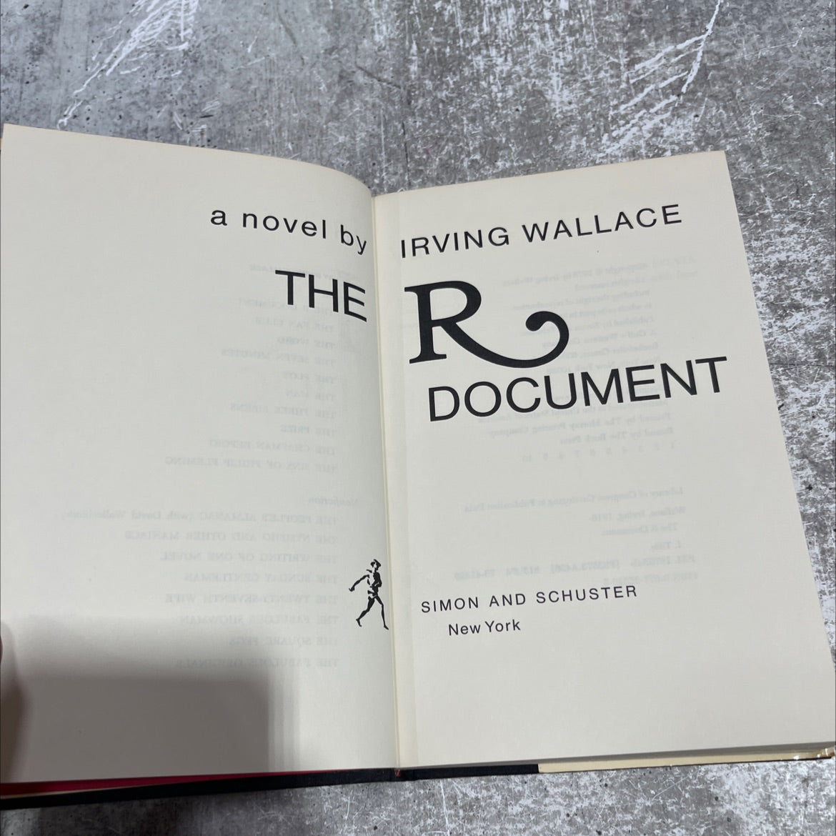 the r document book, by irving wallace, 1976 Hardcover image 2