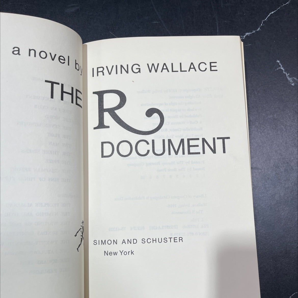 the r document book, by irving wallace, 1976 Hardcover, First Edition, Vintage image 2