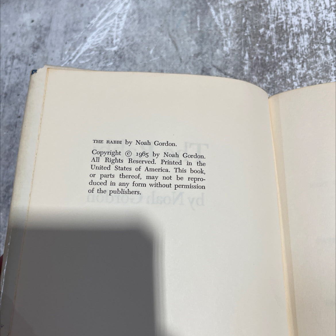 the rabbi book, by Noah Gordon, 1965 Hardcover image 3