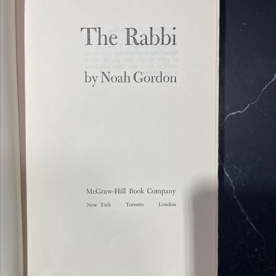 the rabbi book, by Noah Gordon, 1965 Hardcover image 2