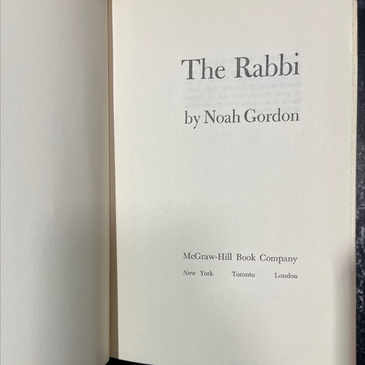 the rabbi book, by Noah Gordon, 1965 Hardcover image 2