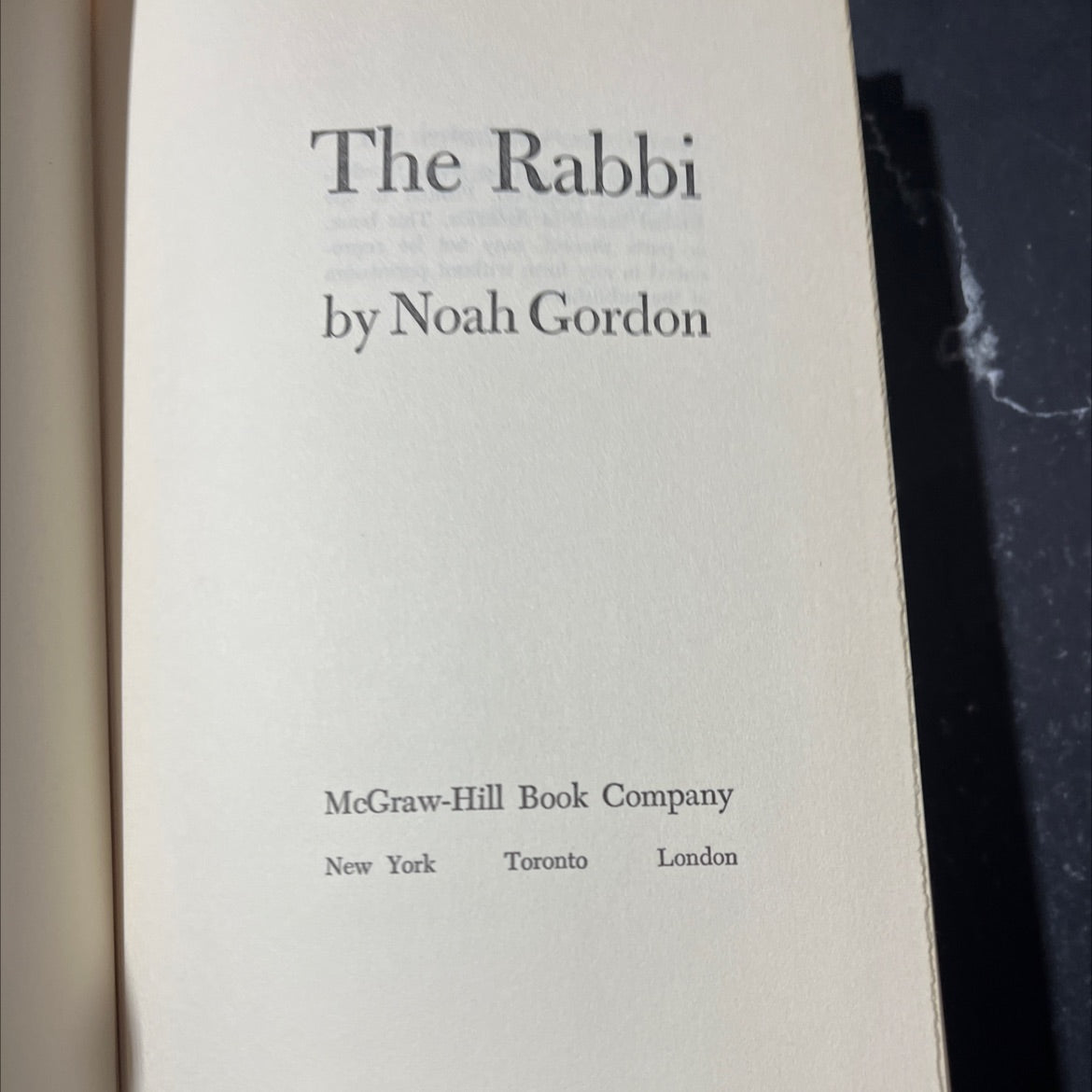 the rabbi book, by Noah Gordon, 1965 Hardcover image 2