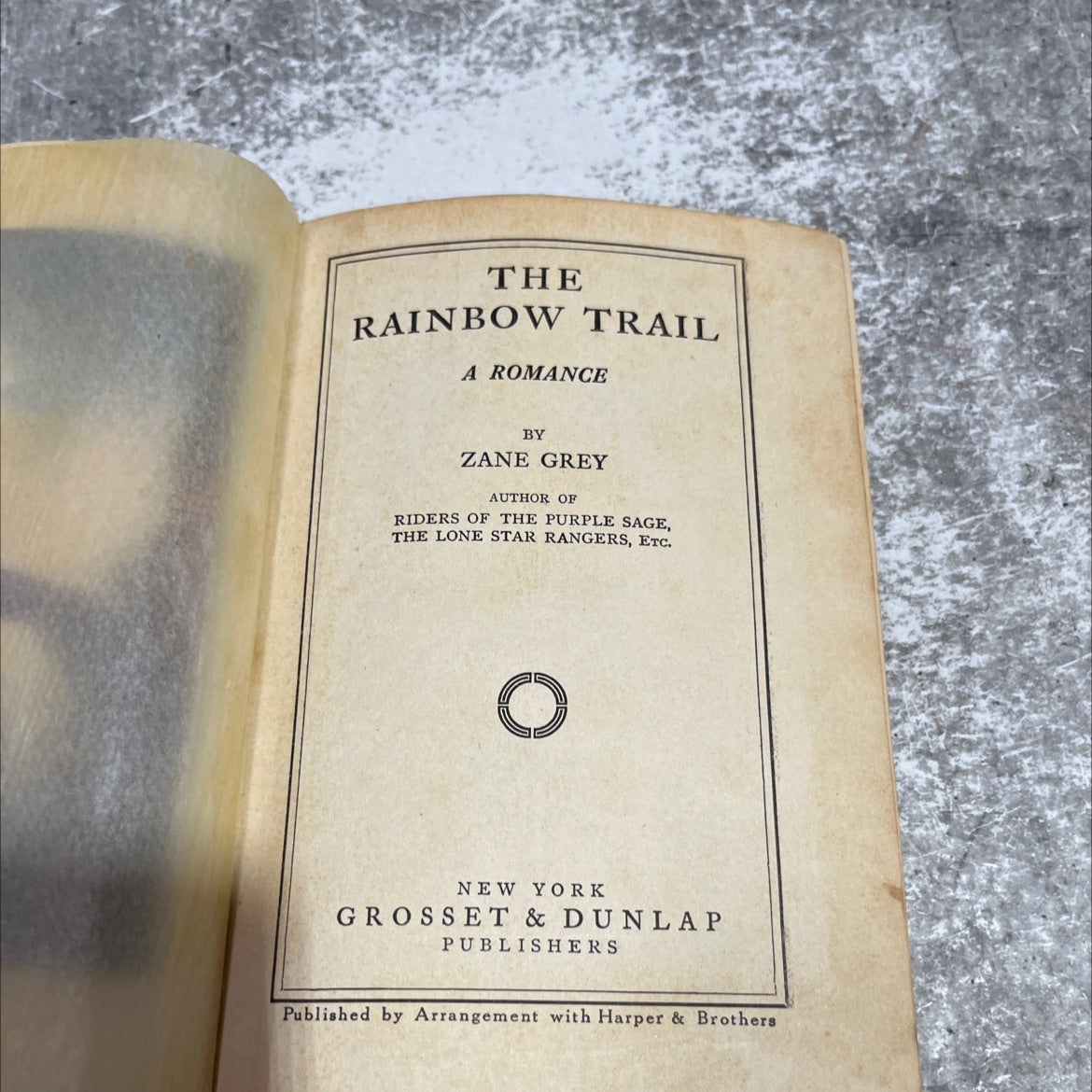 the rainbow trail book, by zane grey, 1915 Hardcover image 2