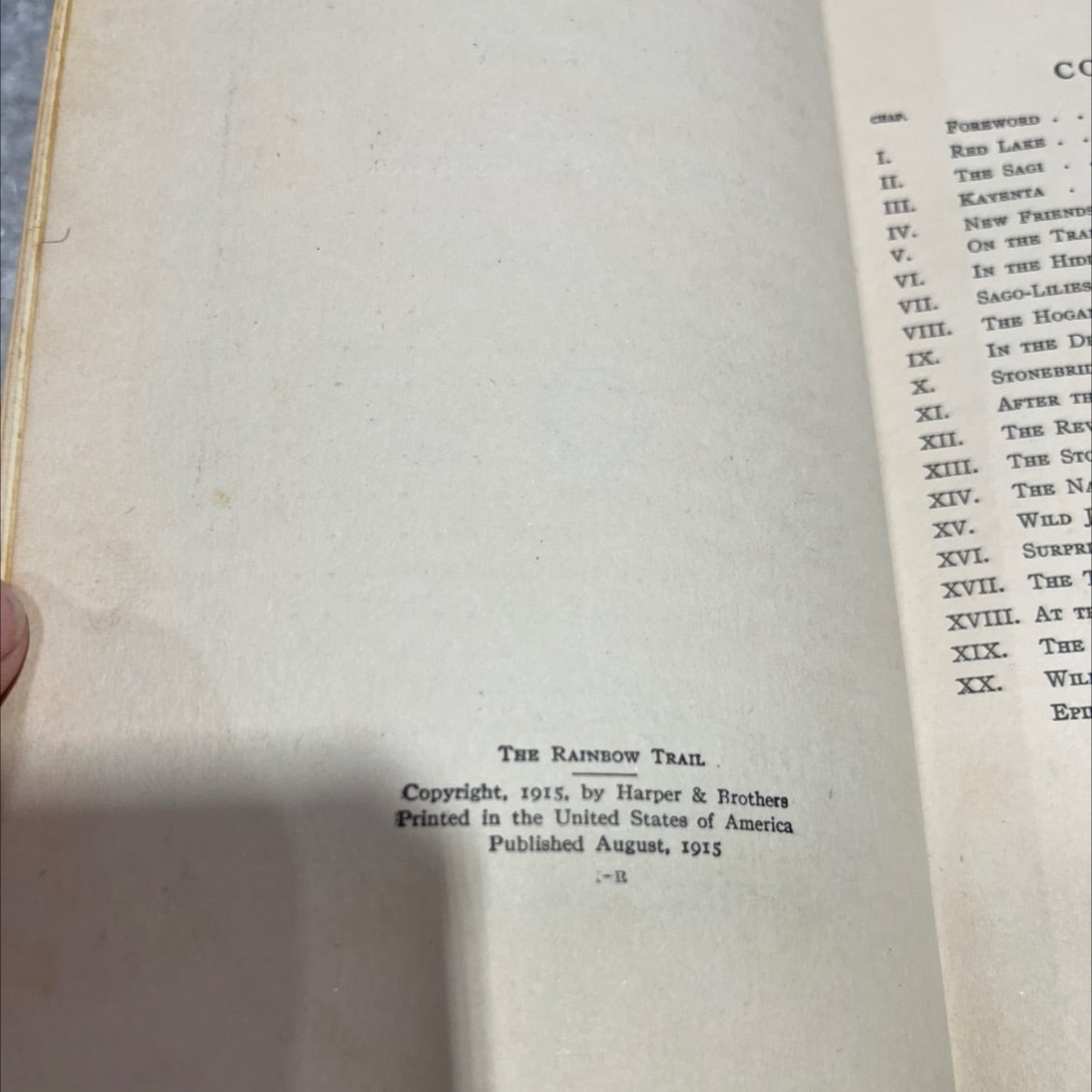 the rainbow trail book, by zane grey, 1915 Hardcover image 3