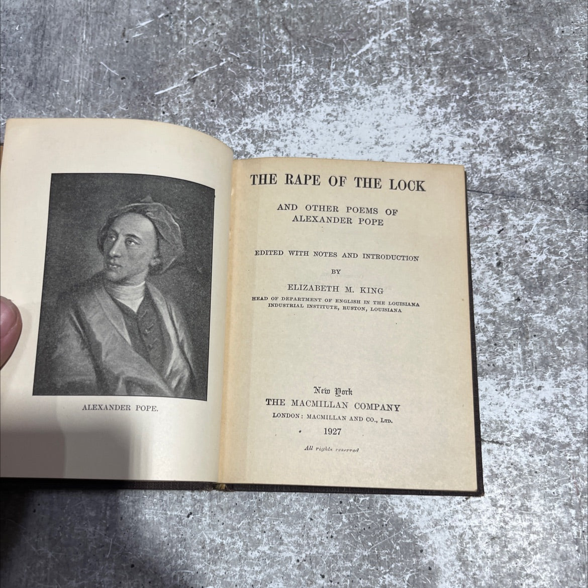 the rape of the lock and other poems of alexander pope book, by alexander pope, 1927 Hardcover image 2
