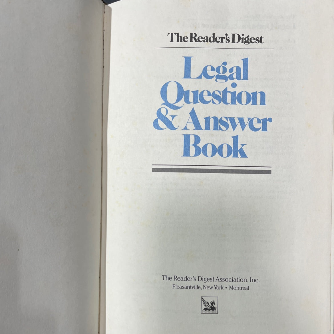 the reader's digest legal question & answer book book, by the reader's digest association, inc., 1988 Hardcover image 2