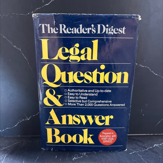 the reader's digest legal question & answer book book, by the reader's digest association, inc., 1988 Hardcover image 1