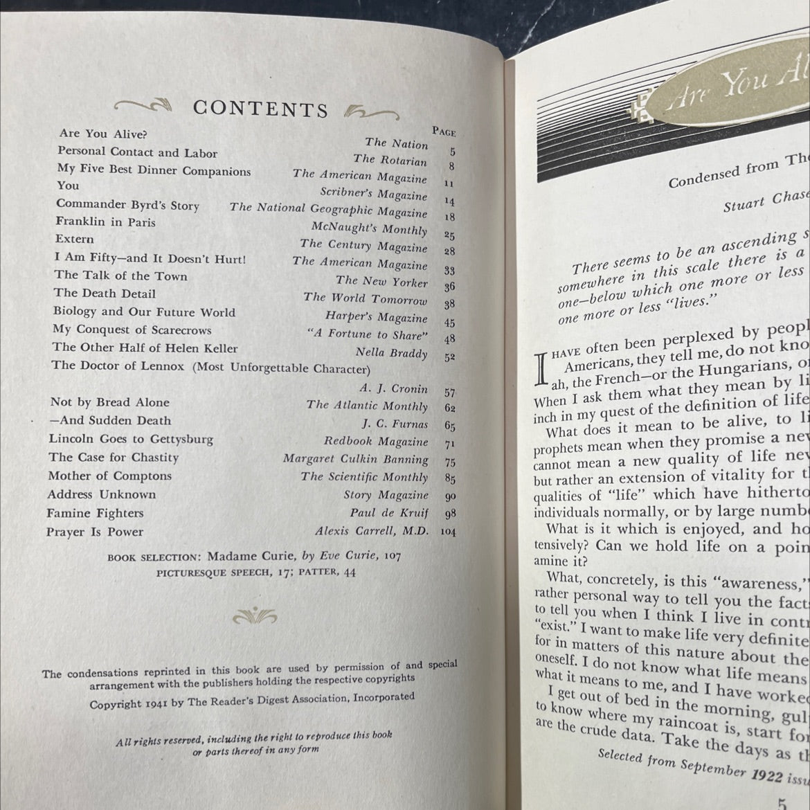 the reader's digest twentieth anniversary anthology book, by unknown, 1941 Hardcover image 3