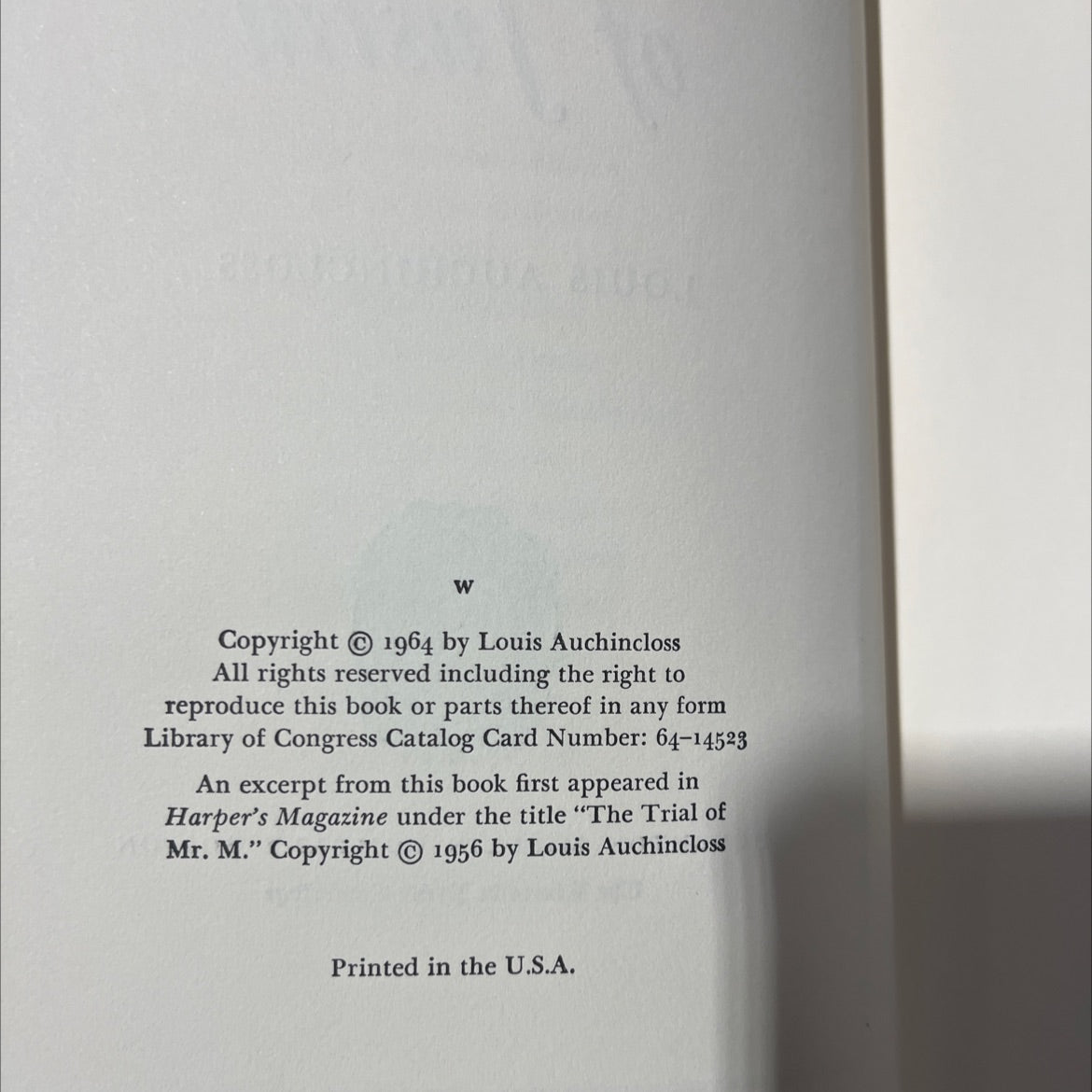 the rector of justin book, by louis auchincloss, 1964 Hardcover image 3